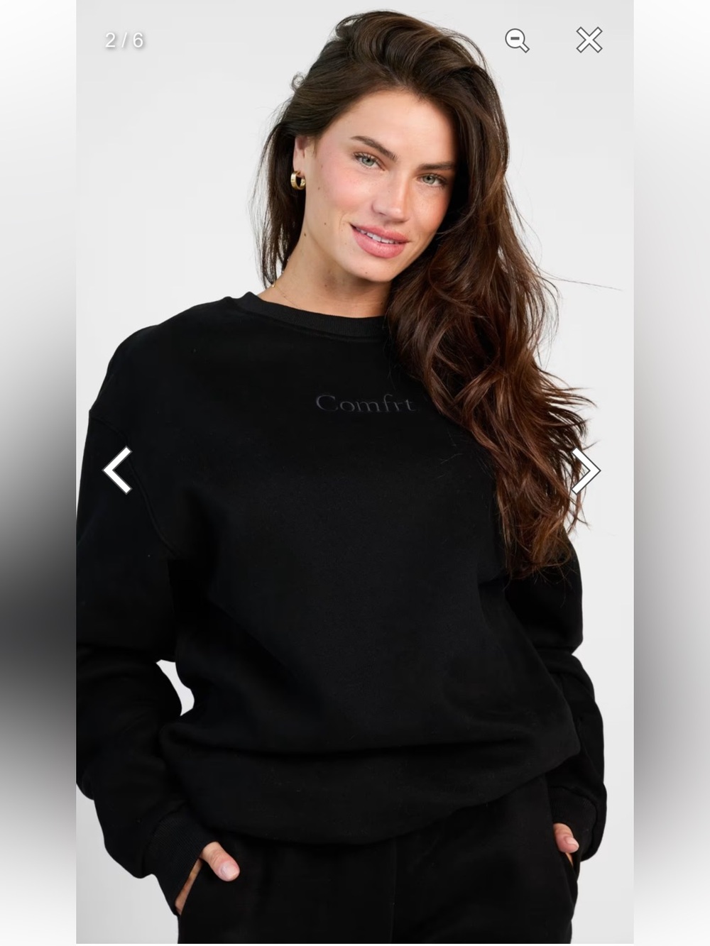 Comfrt Signature Crew Onyx Black Oversized Crewneck Sweatshirt size XL